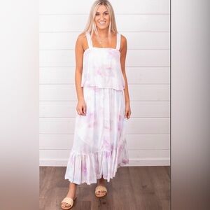 NWOT - Z Supply Diem Blurred Skirt & Aniston Blurred Top Set - Watercolor Pastel